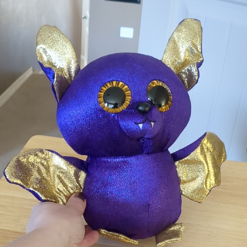 Ty Purple and Gold Bat Plush Toy